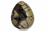 Septarian Dragon Egg Geode - Sparkly Black Crystals #359077-2